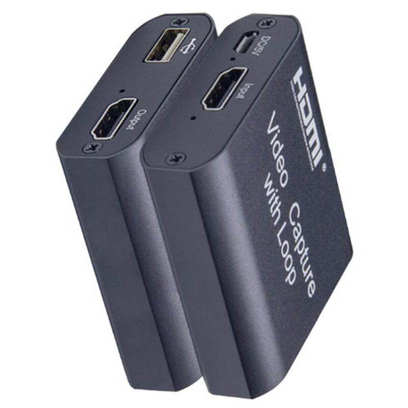 4K HD HDMI Video Capture Card, Audio Video Capture Card with Loop Out, HDMI to HDMI & USB 2.0 1080P, Plug and Play for Live Video Streaming Record, Black