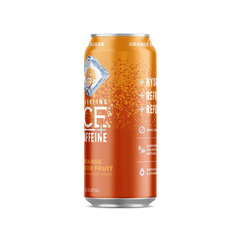 Sparkling Ice +Caffeine Orange Passionfruit - 16 fl oz Can
