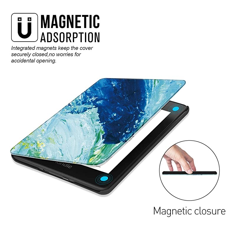 WaterSafe Case for Kindle Paperwhite 2018 PU Leather Smart Cover with Auto WakeSleep Fits  the latest Kindle Paperwhite Leather Cover 10th Generation2018K10 The Oil Painting