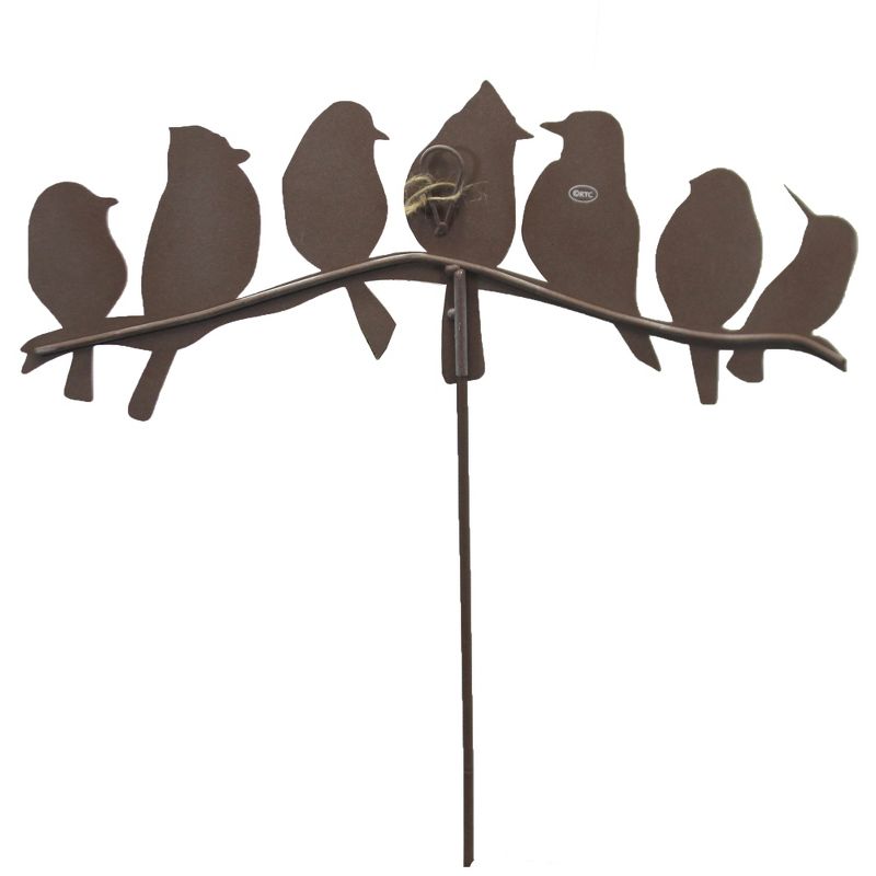 Home & Garden 23.5" Garden Birds On Branch Wall Hang Yard Round Top Collection  -  Decorative Garden Stakes