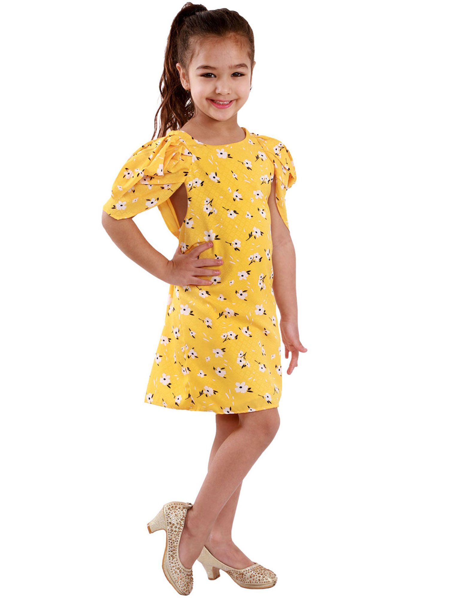 KidsDew Kids Yellow Floral Print Dress