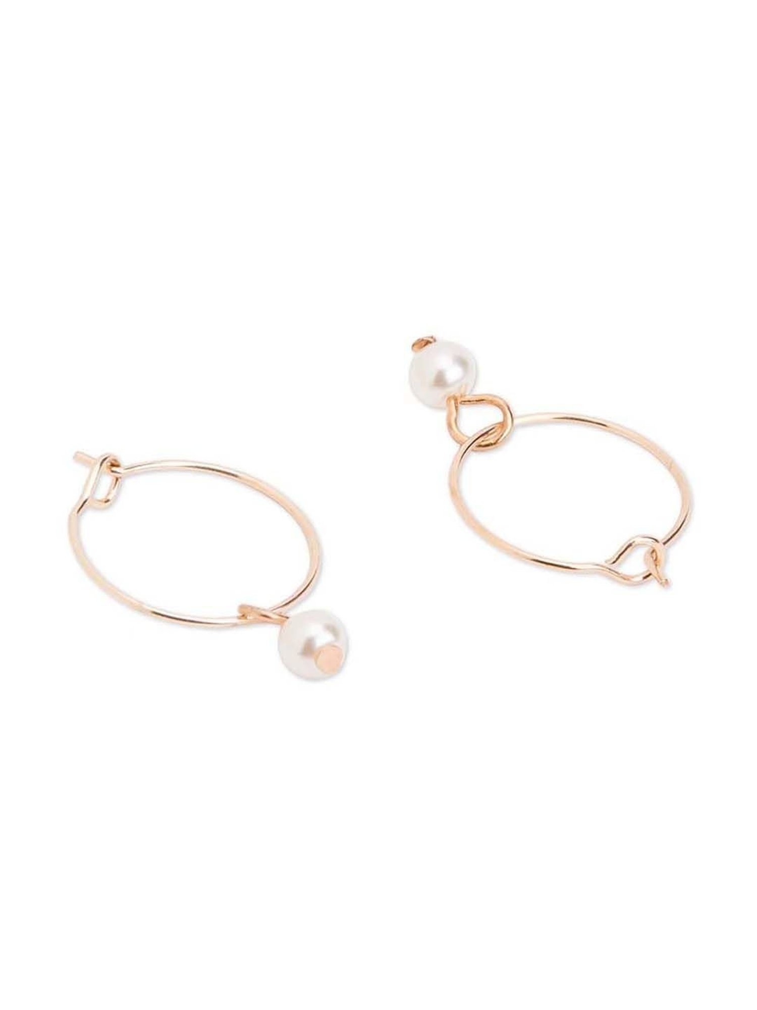 Accessorize London Women's Rose Gold  Simple Hoop Earrings- Set of 3