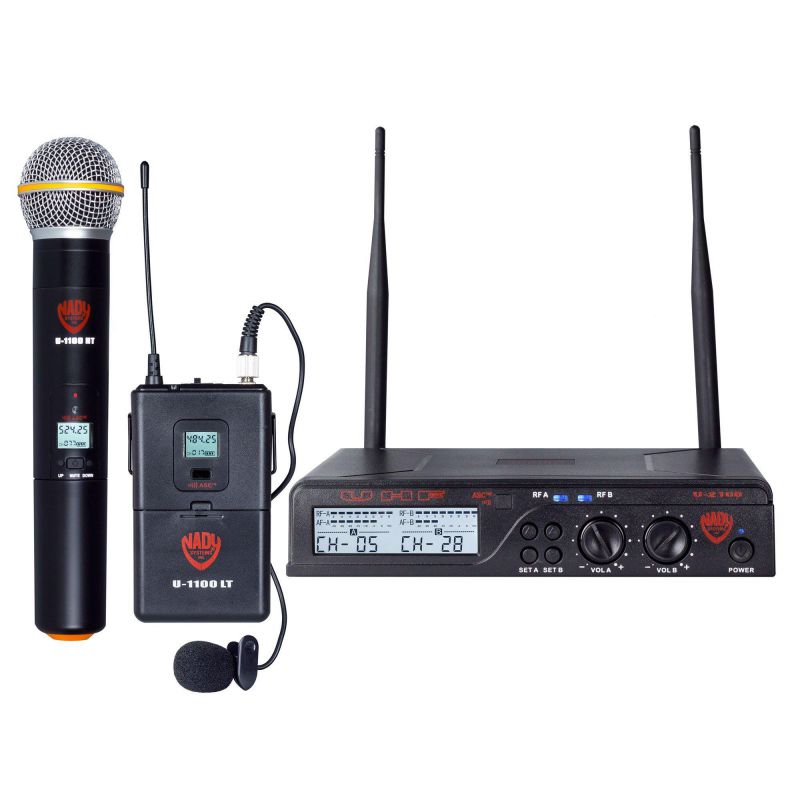 Nady U-2100 Dual HT 200-Channel UHF Wireless Handheld Microphone System