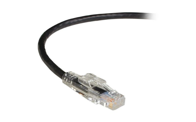 Black Box GigaTrue 3 CAT6 550-MHz Lockable Patch Cable (UTP), Black, 2-ft. (0.6-m) - 2 ft Category 6 Network Cable for Network Device