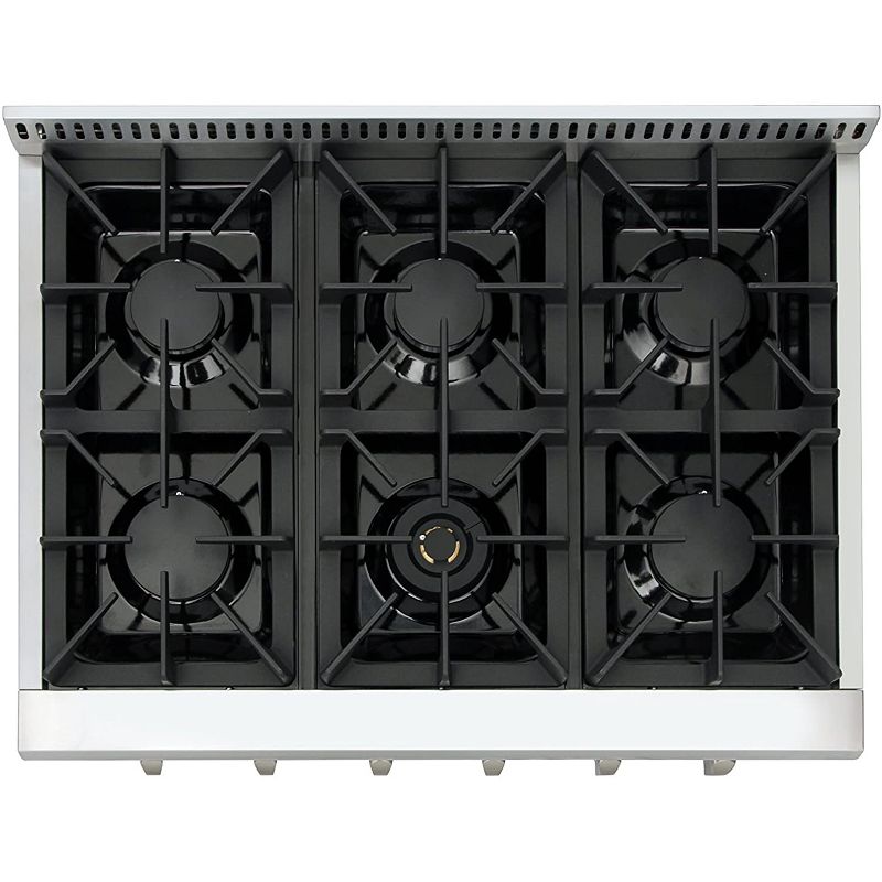 Thor Kitchen HRT3618U Professional 36 Inch Wide Innovative 6 Multi Sized Burner Natural Gas Rangetop Kitchen Stove Appliance, Stainless Steel