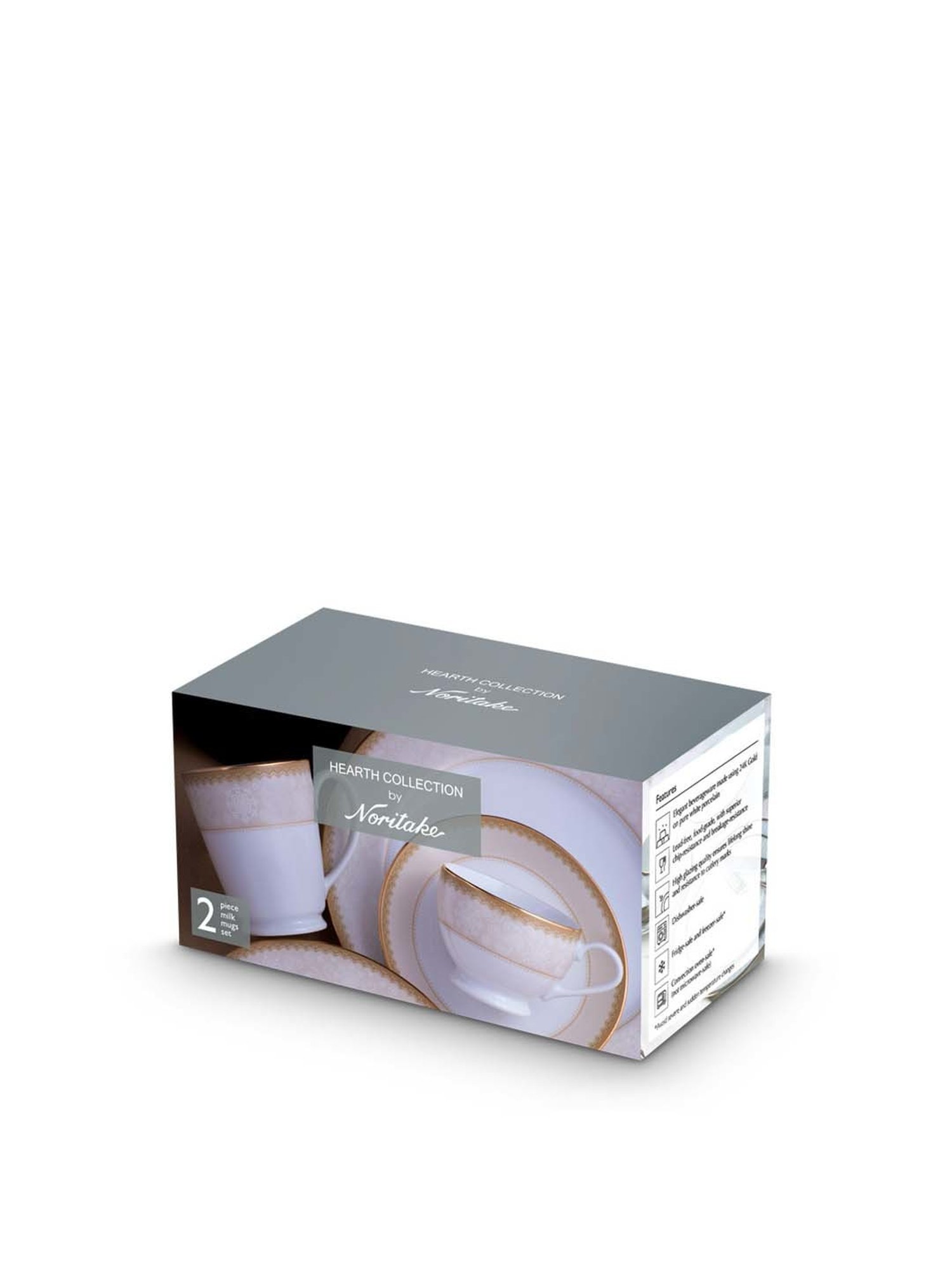 Noritake Golden Chintz White & Green Poreclain Milk Mug (0.37 L) - Set of 2