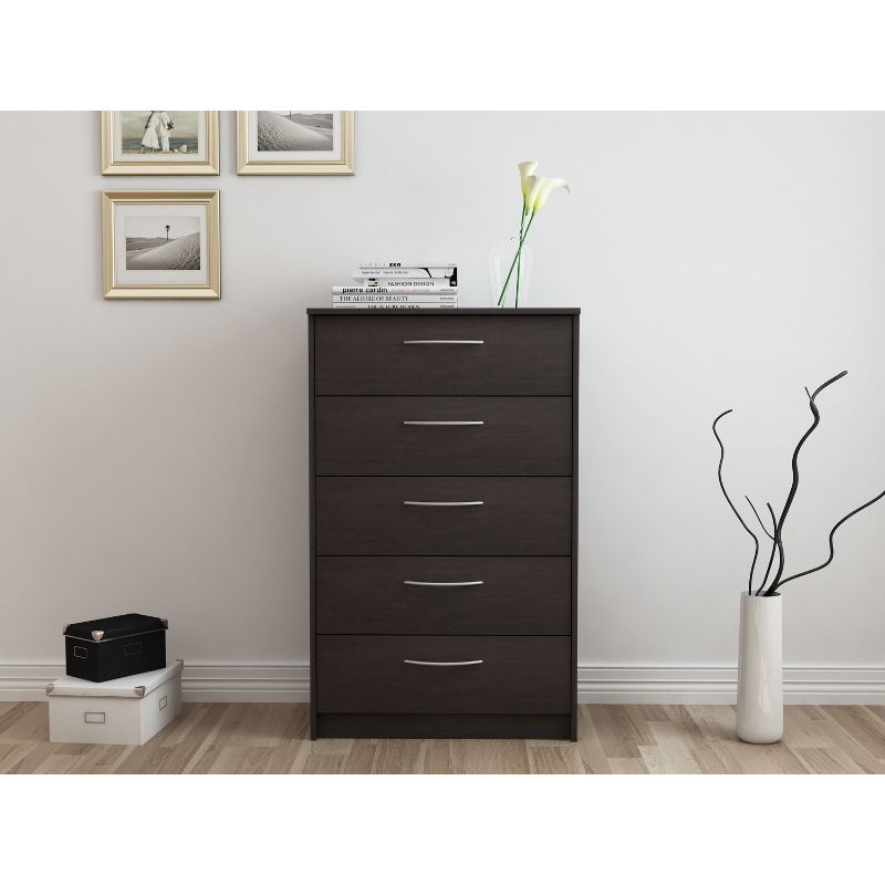 Addison 5 Drawer Chest Black/Brown - loft607