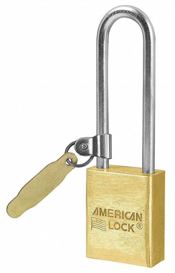 Non-Rekeyable Padlock, H 3 In, Brass, KD