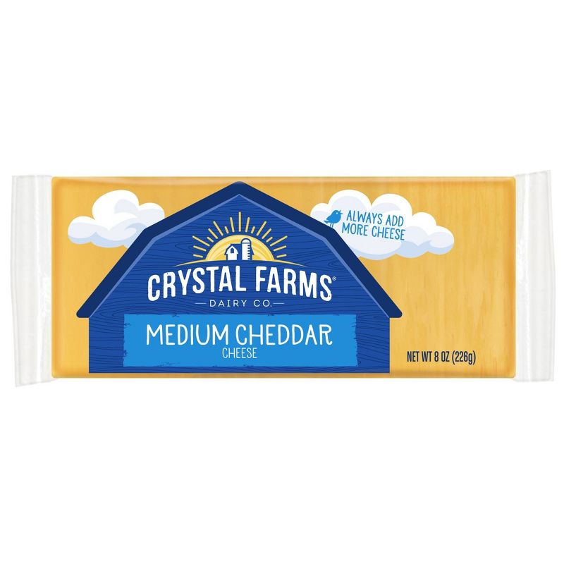 Crystal Farms Medium Cheddar Cheese - 8oz