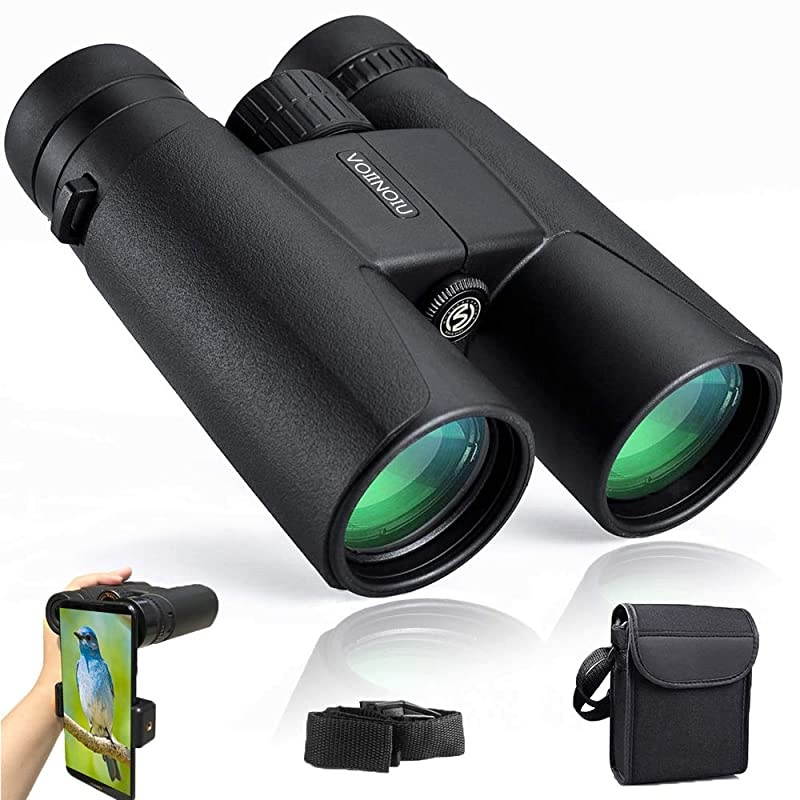 Professional Binoculars for Bird Watching with Clear Weak Light Night VisionEasy to Focus Compact Adults Binoculars for Birding Hunting and Travel with Phone Adapter and Bag