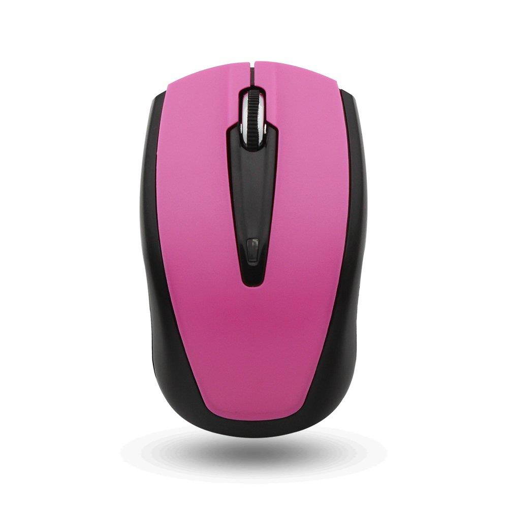 Yafox HM8130 Computer Mouse High-Precision Wireless Optical Mouse for Laptops and PC's. (Pink)