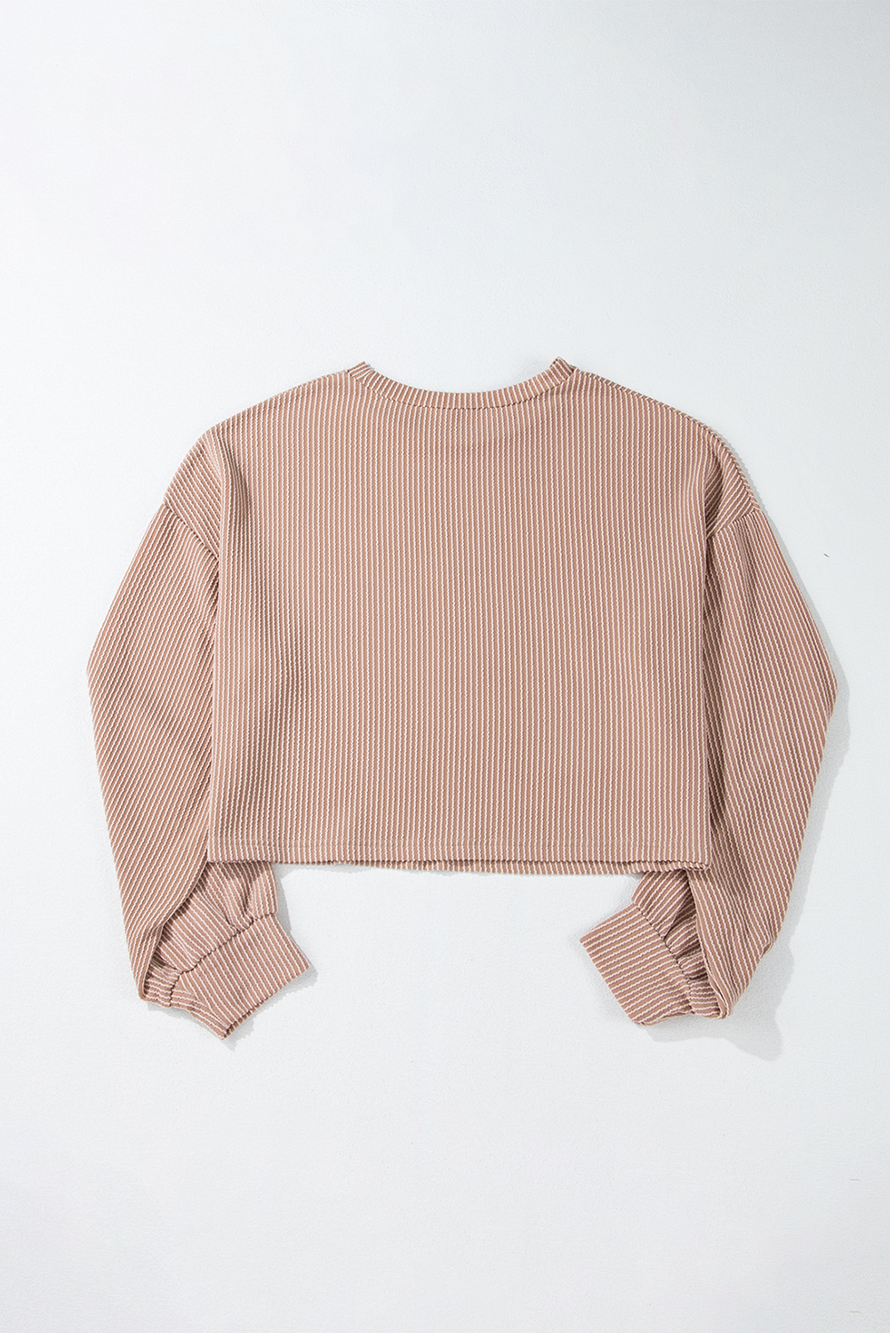 Khaki Game Day Graphic Crop Corded Knit Top