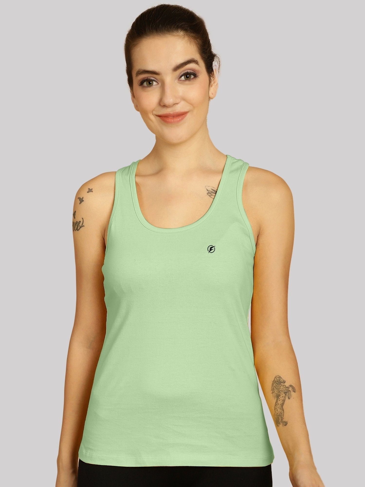 Friskers Maroon & Green Cotton Sports Tank Top - Pack Of 2