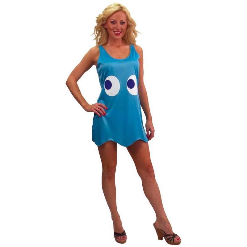 Seasonal Visions Pac-Man "Inky" Blue Deluxe Costume Tank Dress Adult/Teen Standard
