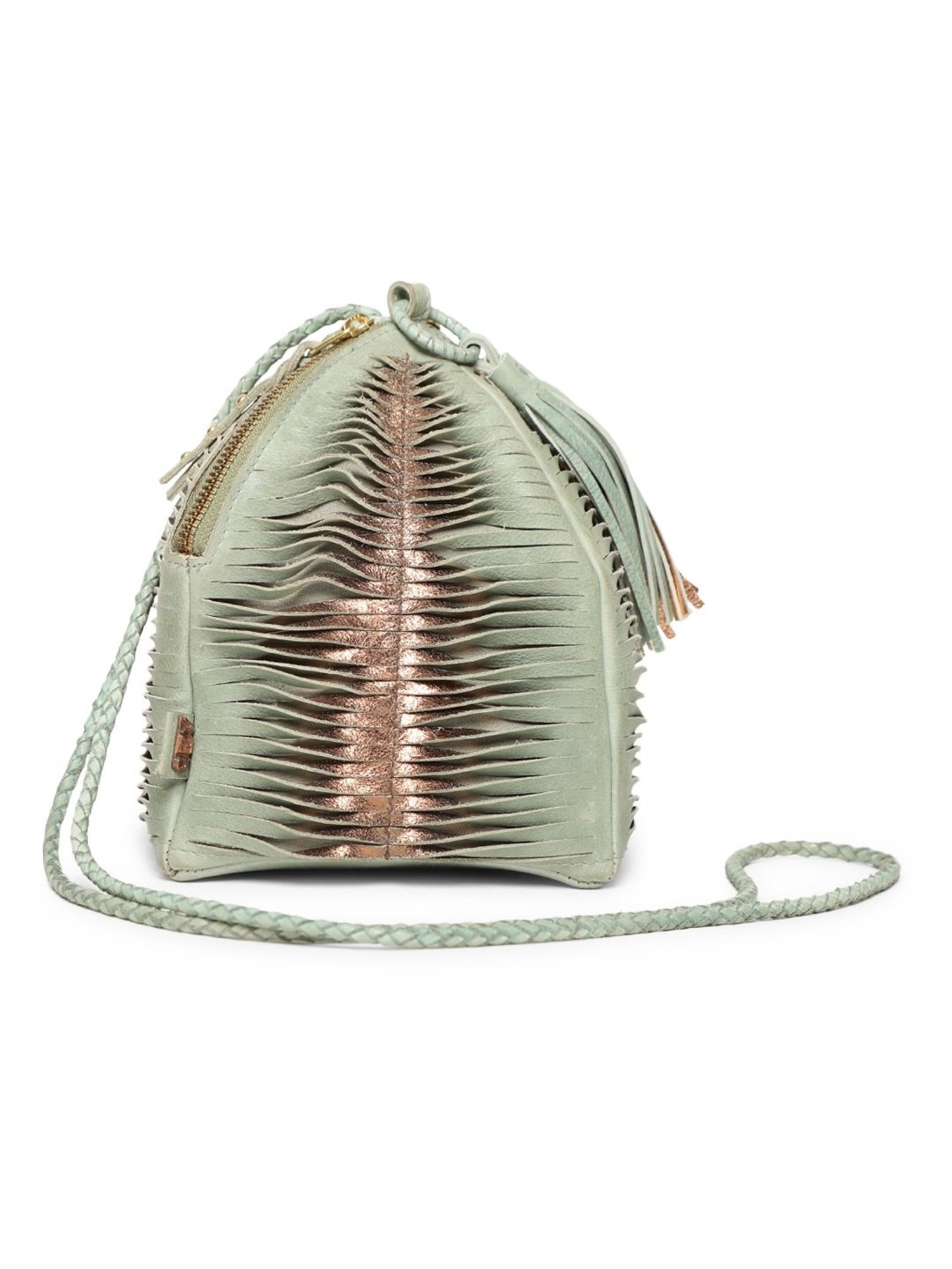 Art N Vintage Premade Olive Leather Textured Small Potli