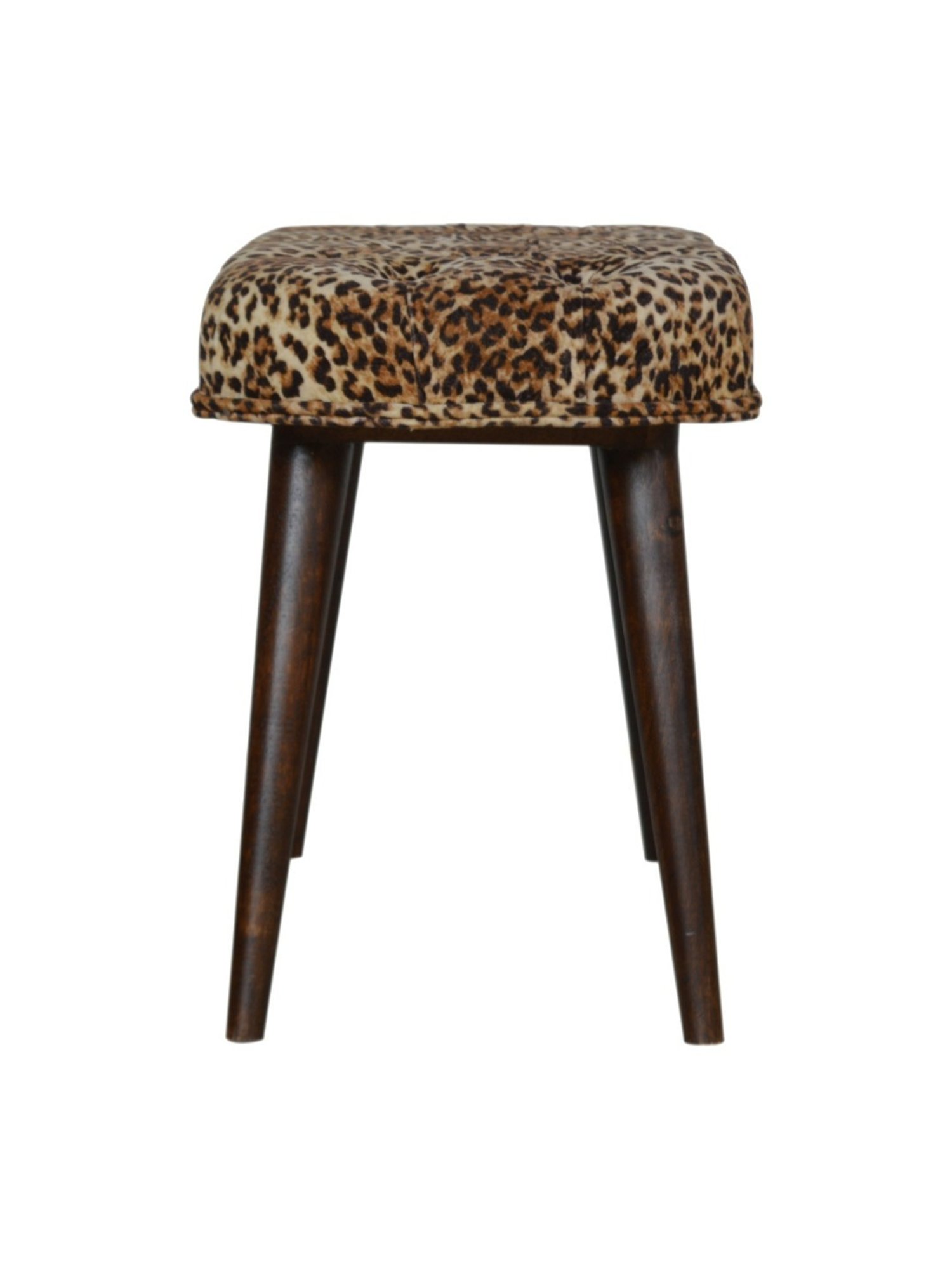 Artisan Furniture Brown Animal Print Print Deep Button Bench Brown Finish
