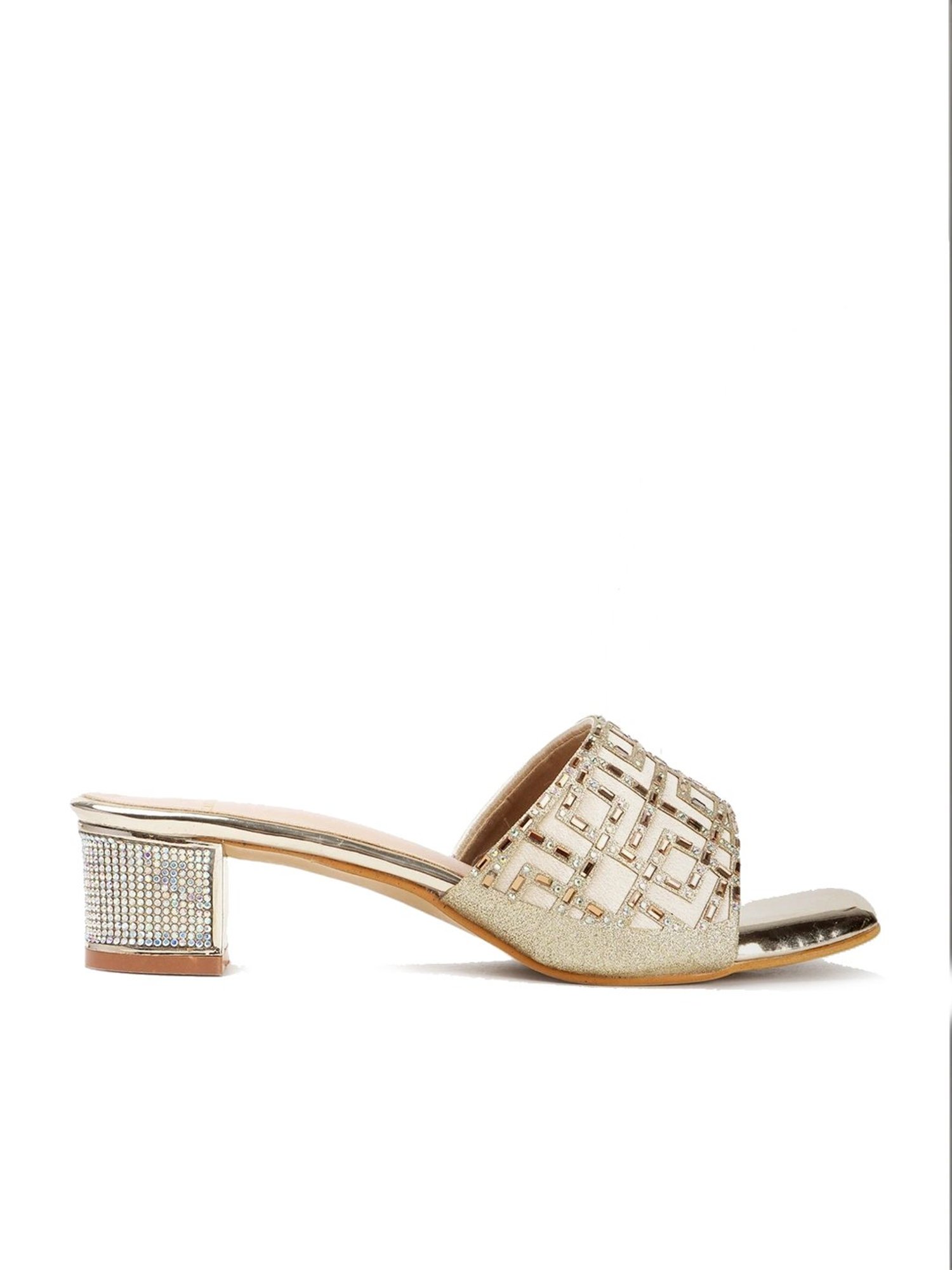Carlton London Women's Gold Ethnic Sandals