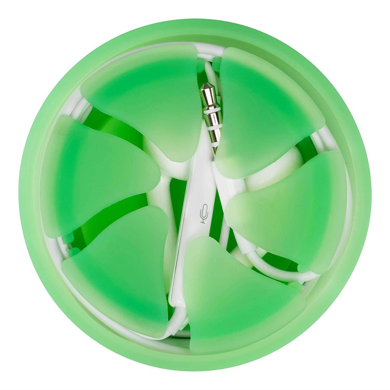 Digital Innovations The Nest &ndash; Tangle-Free Earphone / Earbud Case, Durable and Compact Storage System, Green (4100900)