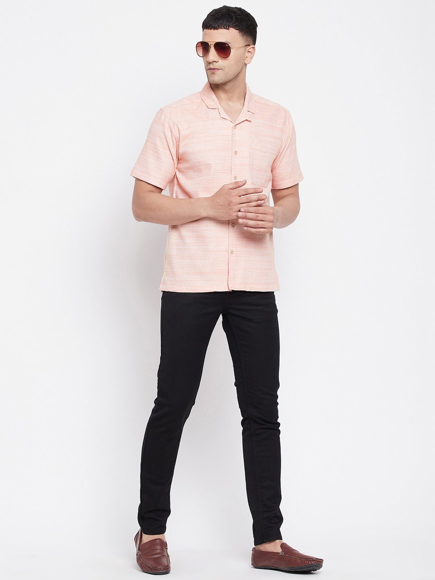 Even Light Orange Regular Fit Shirt
