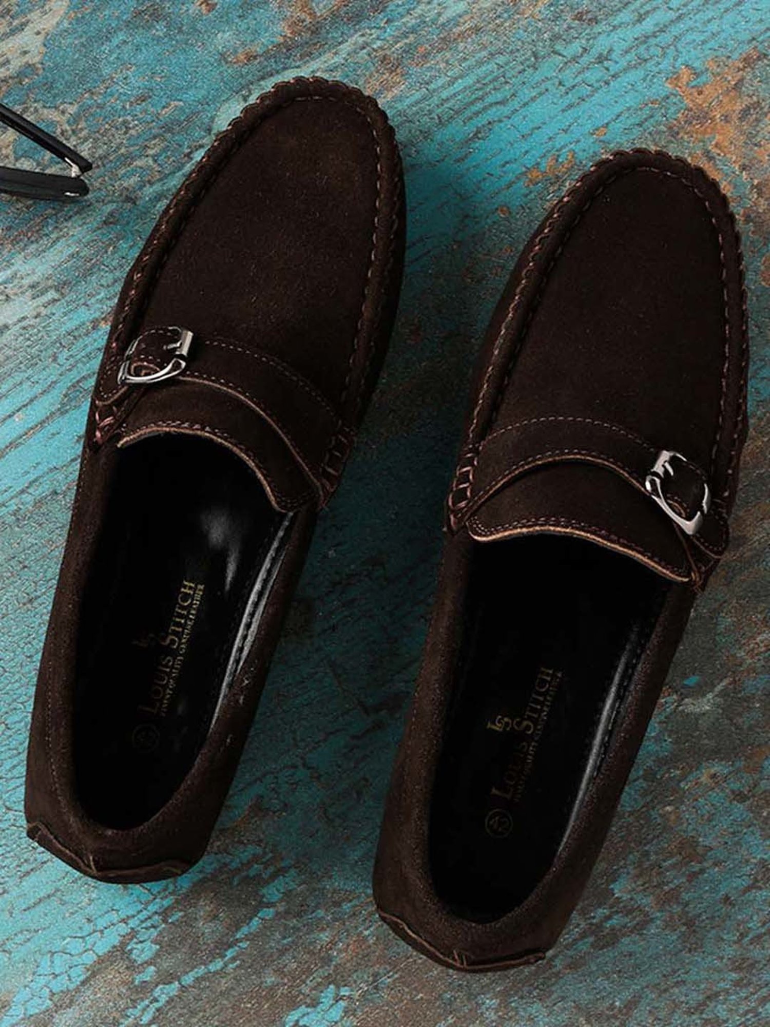 Louis Stitch Men's Brunette Brown Monk Shoes