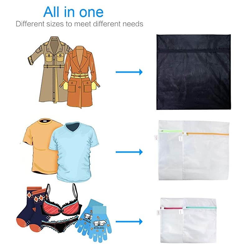 Pcs Mesh Laundry Bags for Delicates with Zipper, Lingerie Bags for Laundry, Travel Storage Organize Bag, Clothing Washing Bags for Laundry,Blouse, Hosiery, Stocking, Underwear, Bra and Lingerie