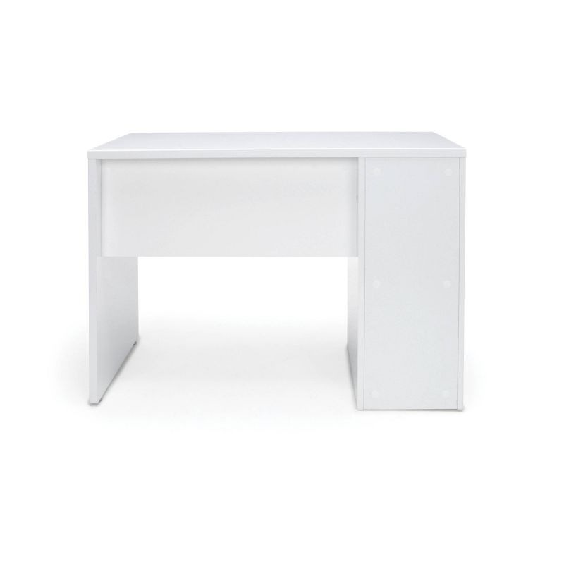 Single Pedestal Solid Panel Office Desk with Drawer and Cabinet White - OFM