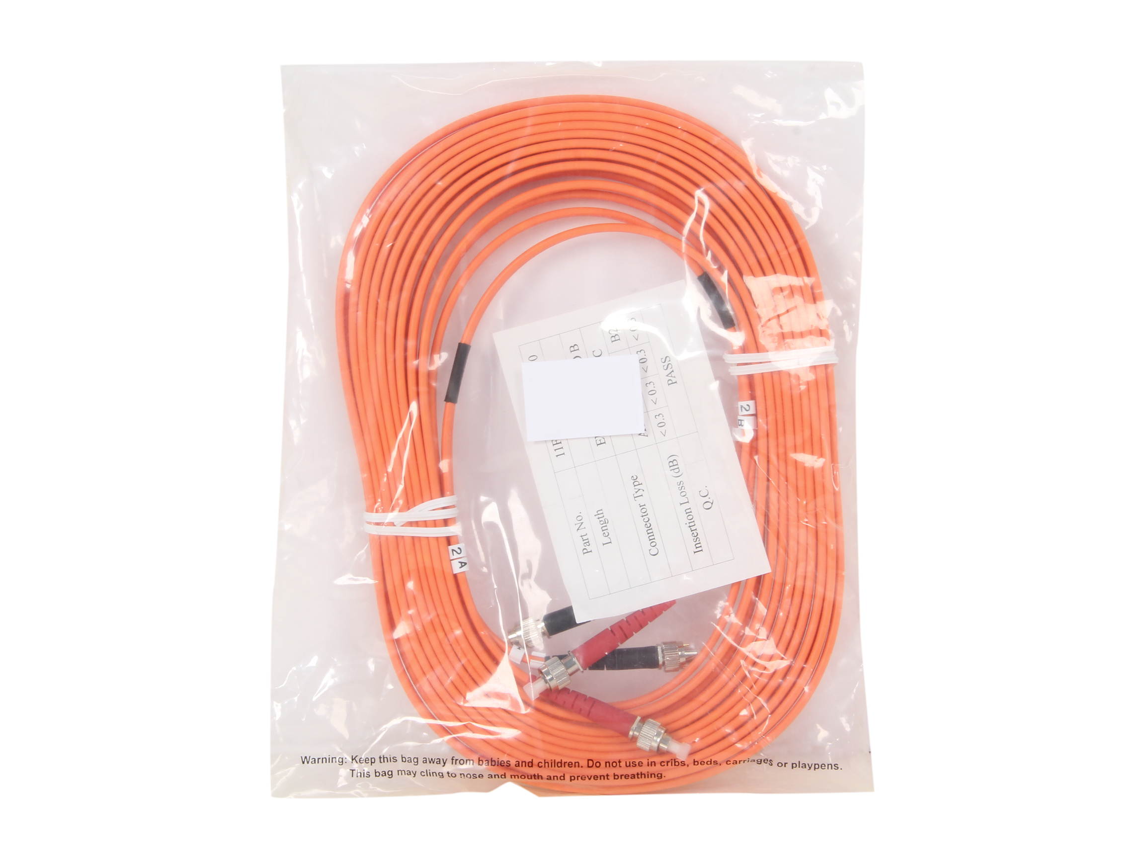 BYTECC MD-FC10 10m FC to FC Duplex (2 Strand) Cable, Multi Mode 62.5/125 Standard Zipcore