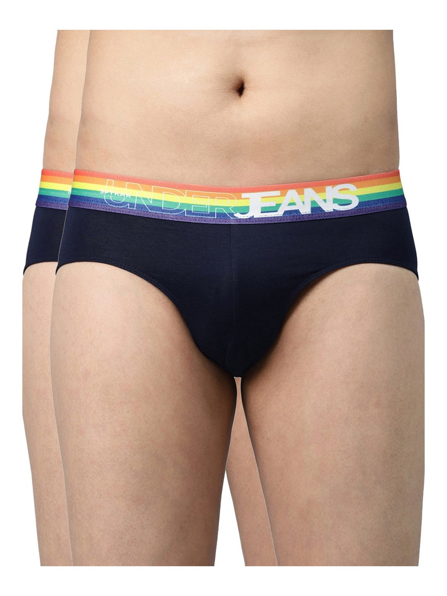 UnderJeans by Spykar Navy Briefs - Pack of 2