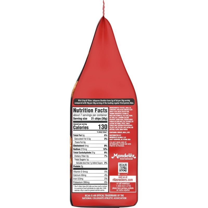 Ritz Crisp & Thins Jalapeno Potato Chips - 7.1oz