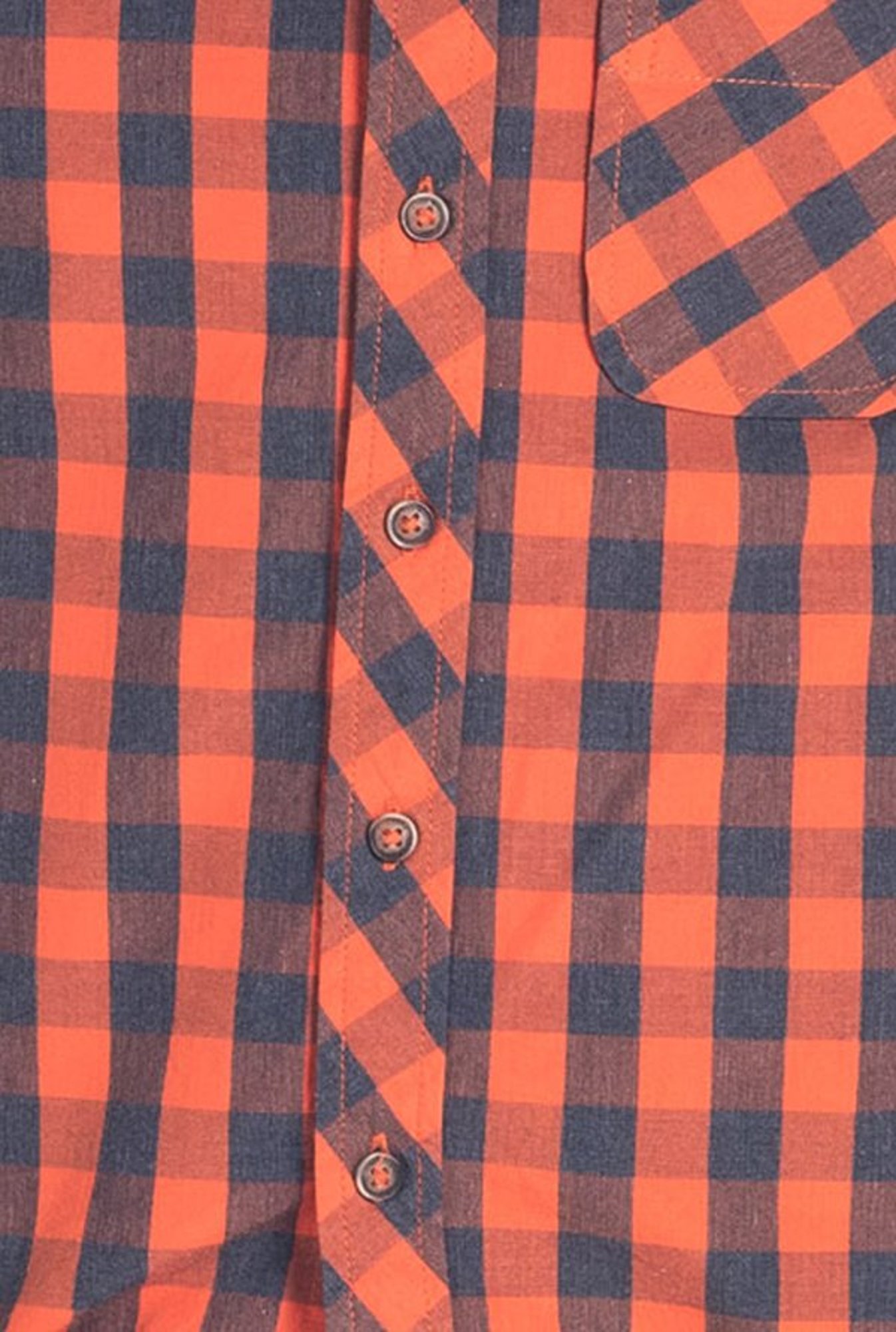 Cherry Crumble By Nitt Hyman Kids Orange Plaid Pattern Shirt