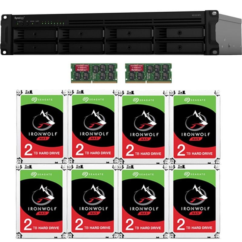 Synology RS1221RP+ RackStation with 32GB RAM and 32TB (8 x 4TB) of Seagate Ironwolf NAS Drives Fully Assembled and Tested By CustomTechSales