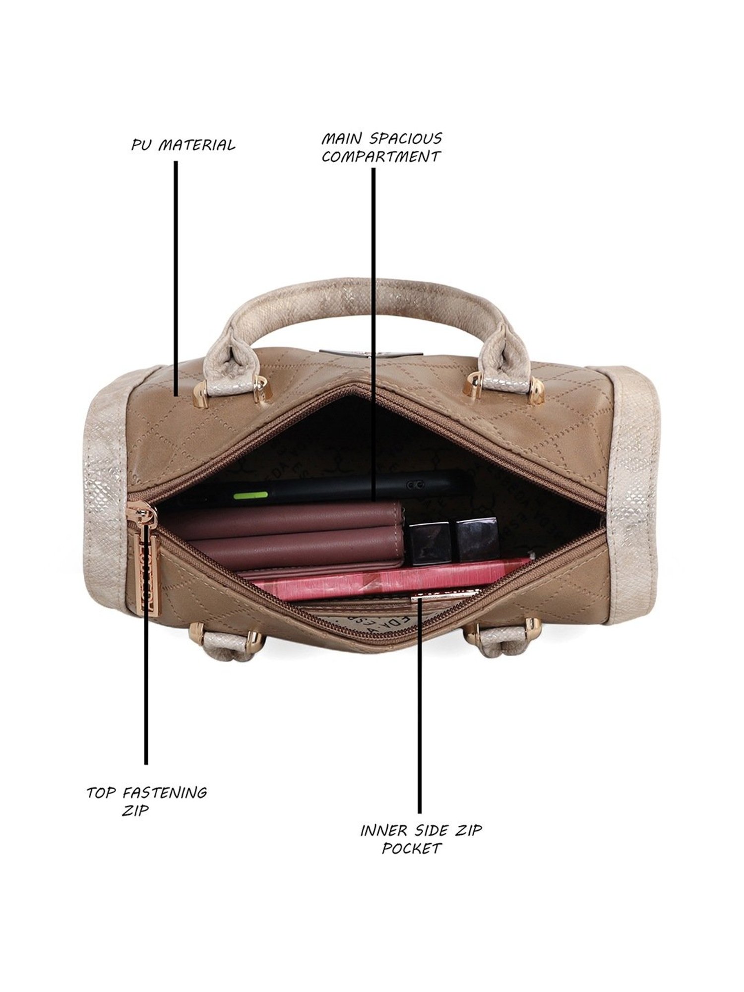 ZOUK Kashmir Blooms Classic Multicolor Printed Medium Handbag