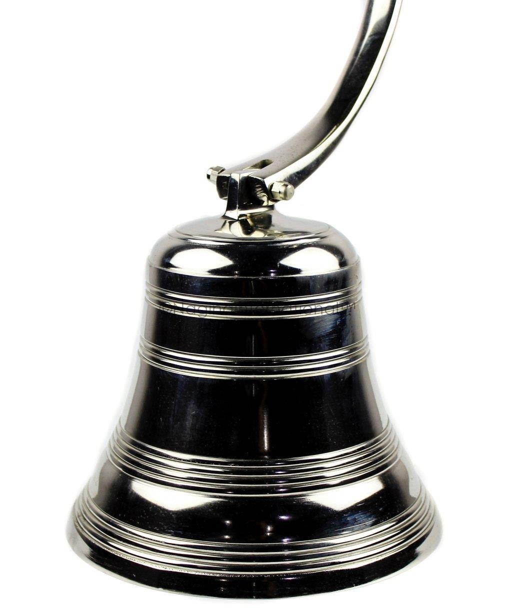 Nagina International Premium Nautical Aluminum Bell with Nickel Plating | Pirate's Ship Bell | Wall Decor (9 Inches)