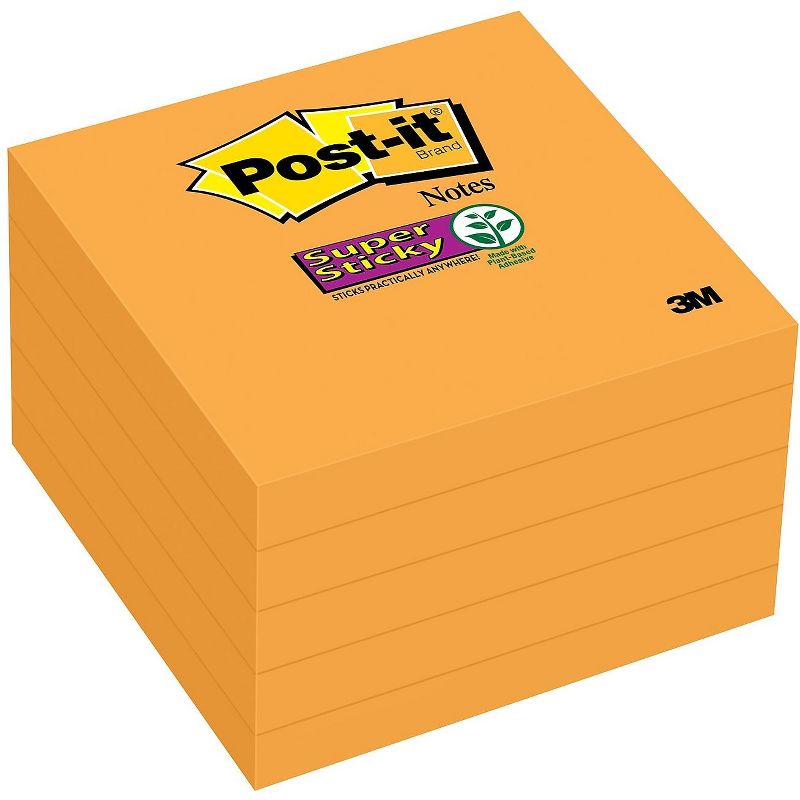 Post-it Super Sticky Notes 3" x 3" Neon Orange 90 Sheets/Pad 258341