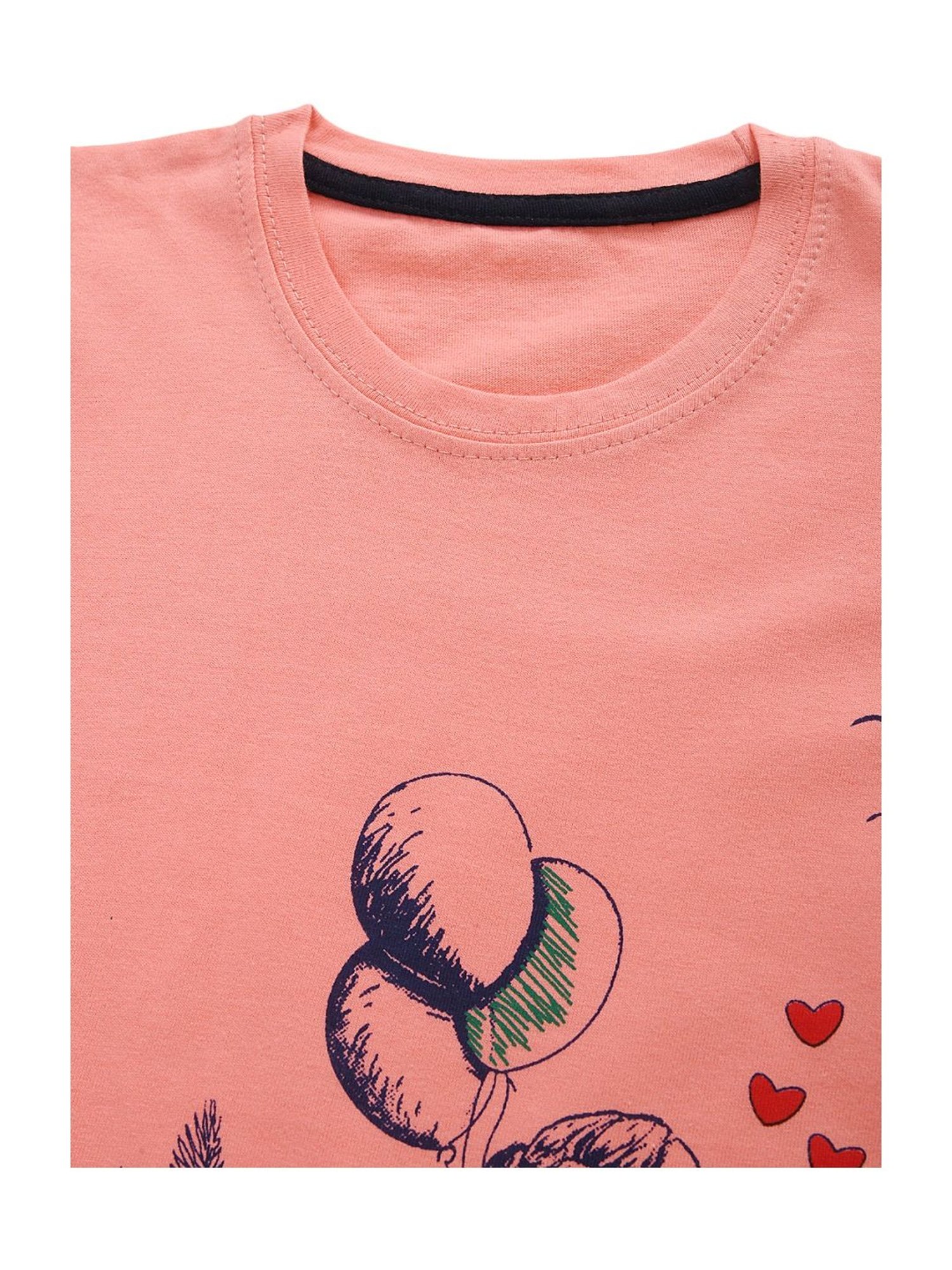Kids Craft Peach Cotton Printed T-Shirt & Pants