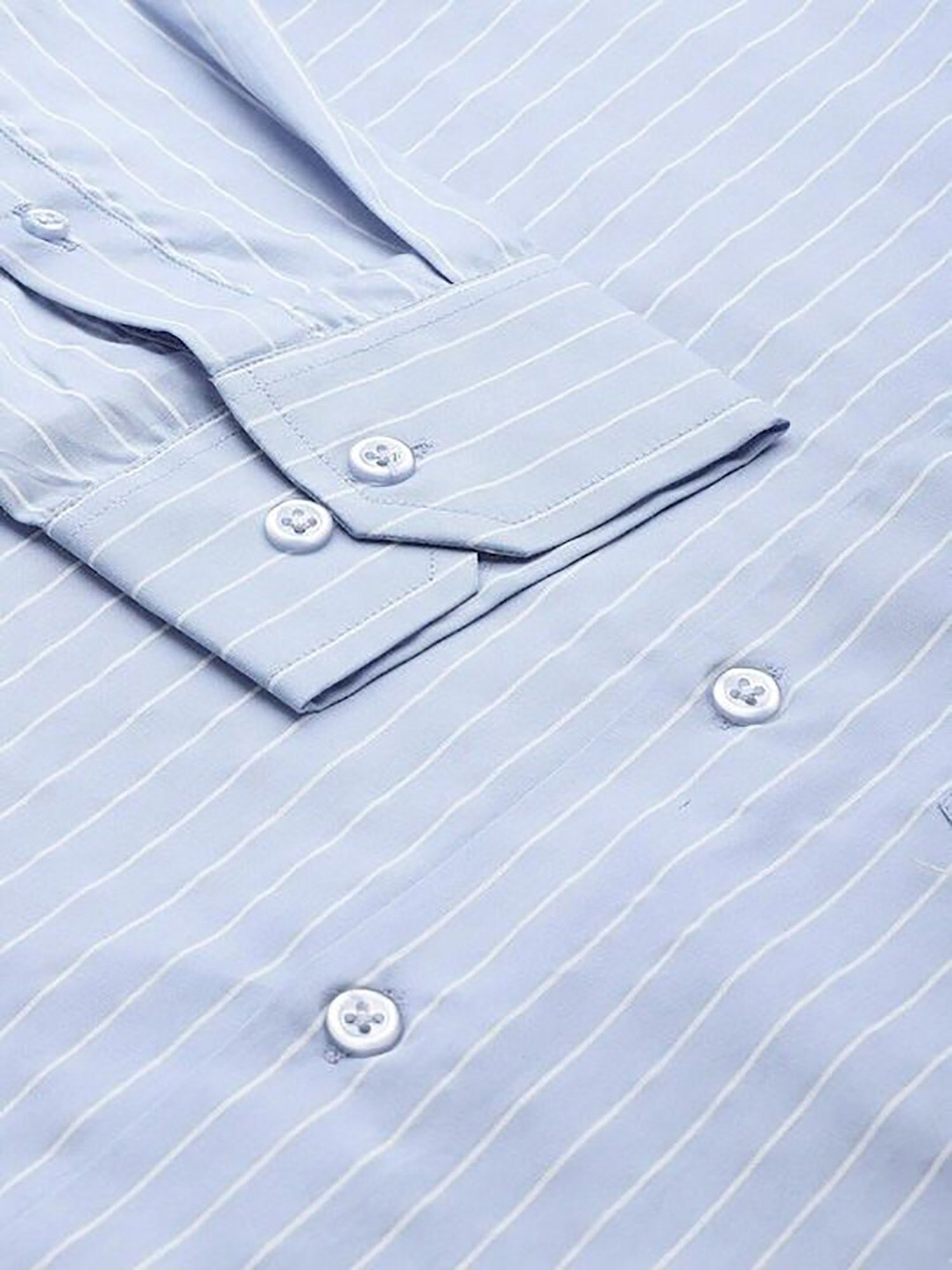 Hancock Blue Regular Fit Stripes Shirts