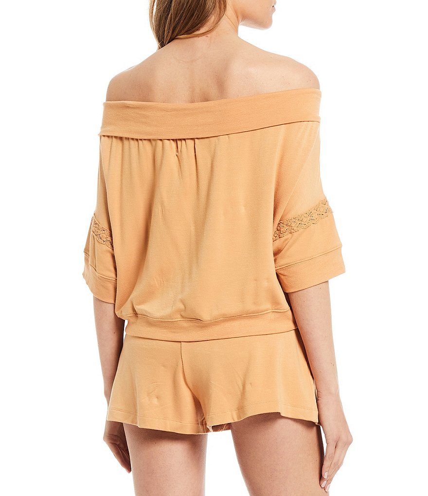 Coco + Jaimeson Coordinating Off-The-Shoulder French Terry Top