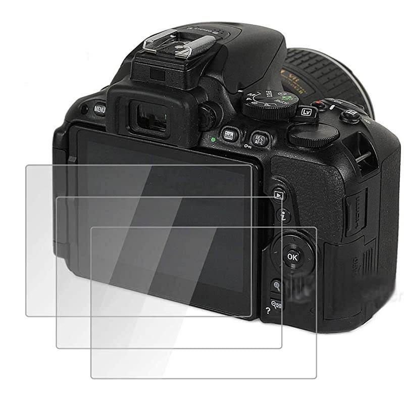 Tempered Glass Screen Protectors Compatible for Nikon D5300 D5500 D5600 Digital Camera 3 Packs