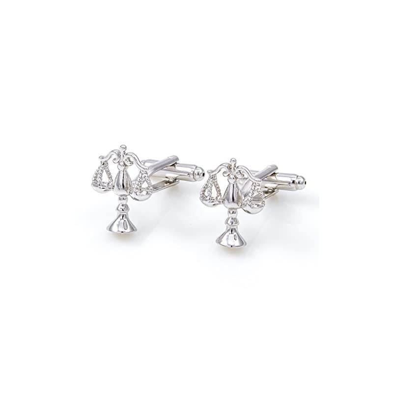 Scales of Justice Attorney Lawyer Judge Cufflinks with a Presentation Gift Box Polishing Cloth