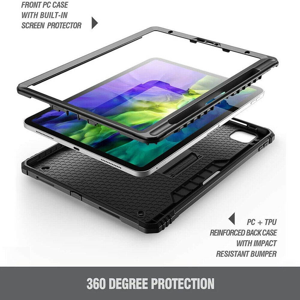 Poetic For iPad Pro 11 2020&2018 Tablet Case,Full Coverage Stand Cover Black