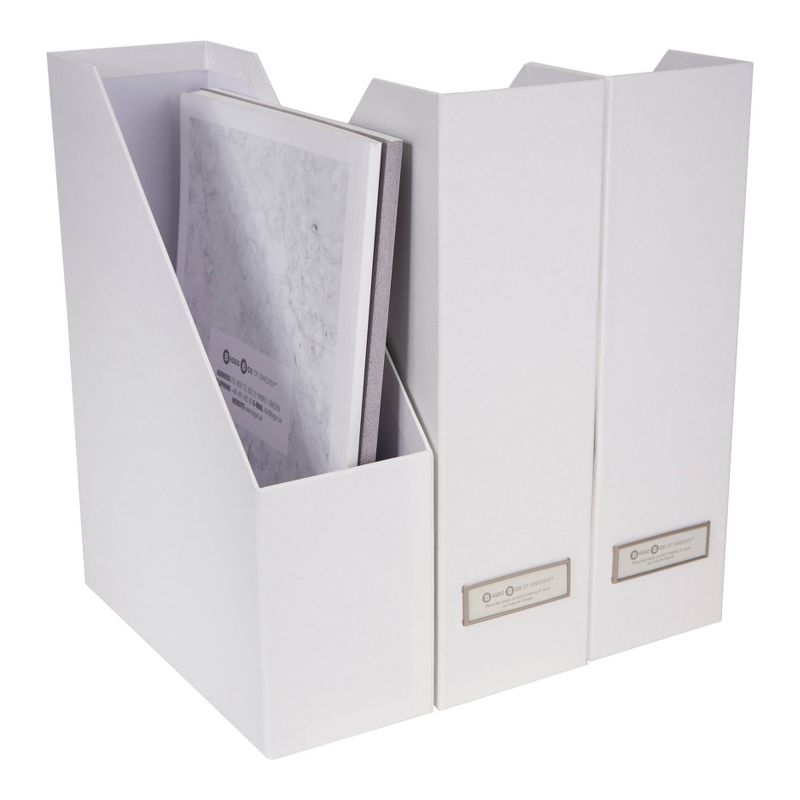 Set of 3 Viktoria Magazine File White - Bigso Box of Sweden