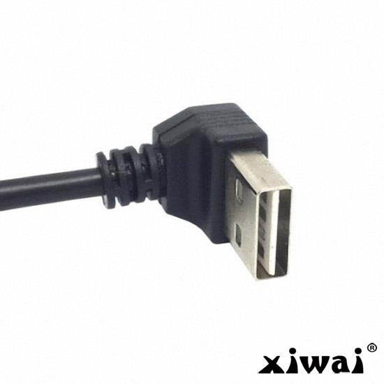Xiwai USB 2.0 Male to Right Direction Micro USB 5Pin Male Cable Reversible Up & Down Angled 90 Degree 25cm
