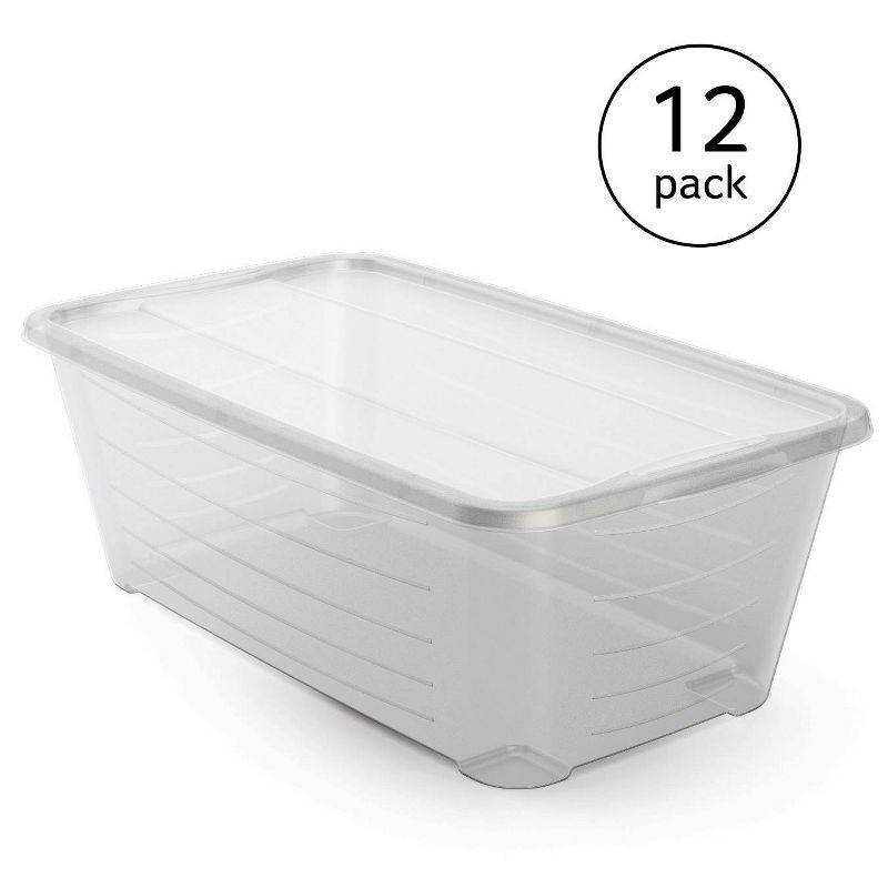 Life Story 6Q Rectangular Clear Plastic Protective Storage Shoe Box (12 Pack)