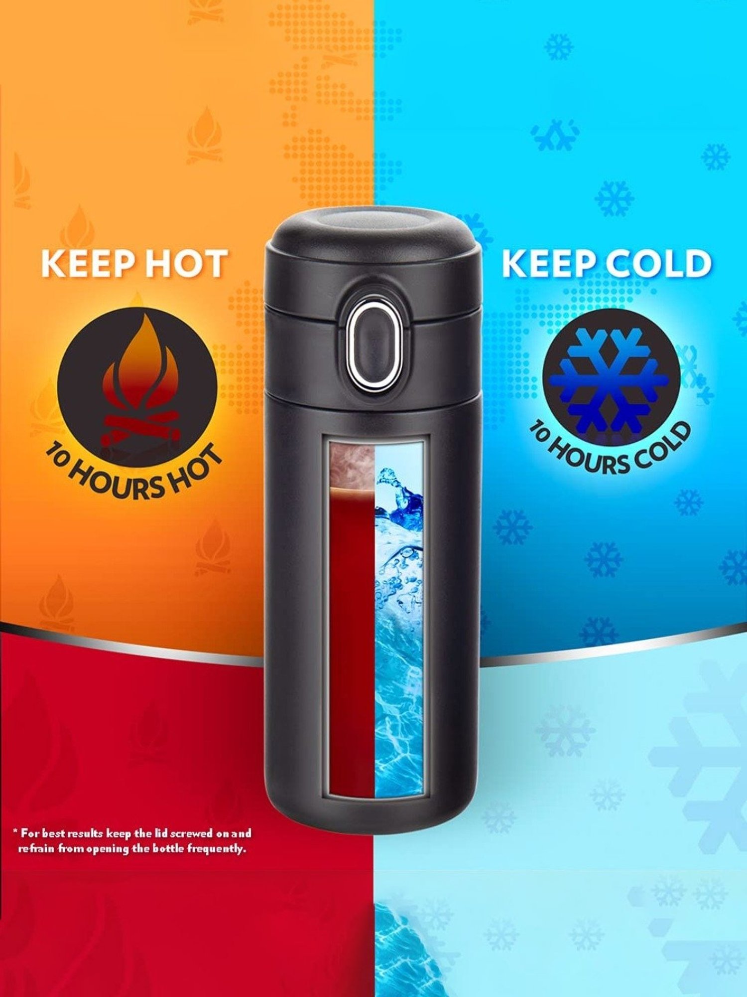 Borosil Black Stainless Steel Double Wall Vaccum Insulated Water Bottles (300ml)