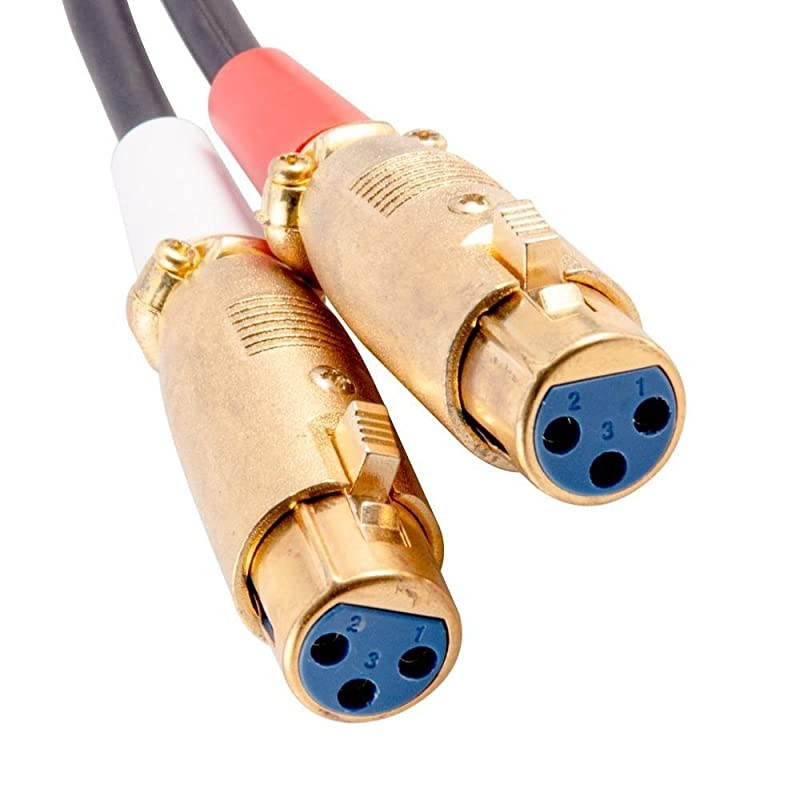 Premium 6 Foot XLR Female to Dual Male Patch CableXLRF to 2RCA SADRCXLF6
