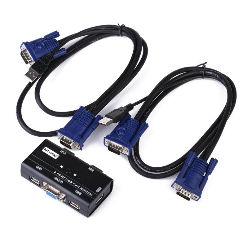 2 port KVM Switch D-Sub Port Control 2PC