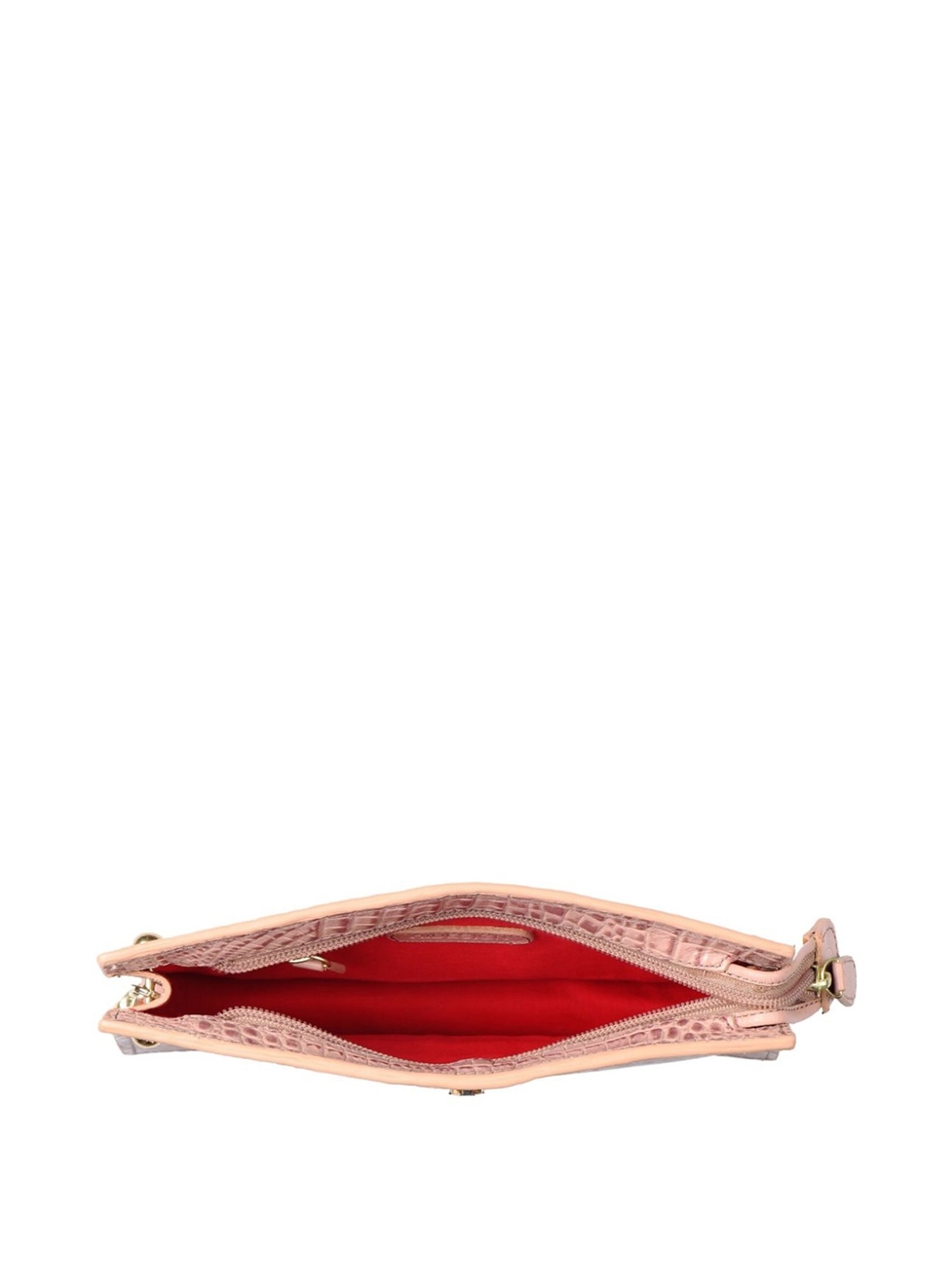 Hidesign Pink Textured Medium Shoulder Handbag