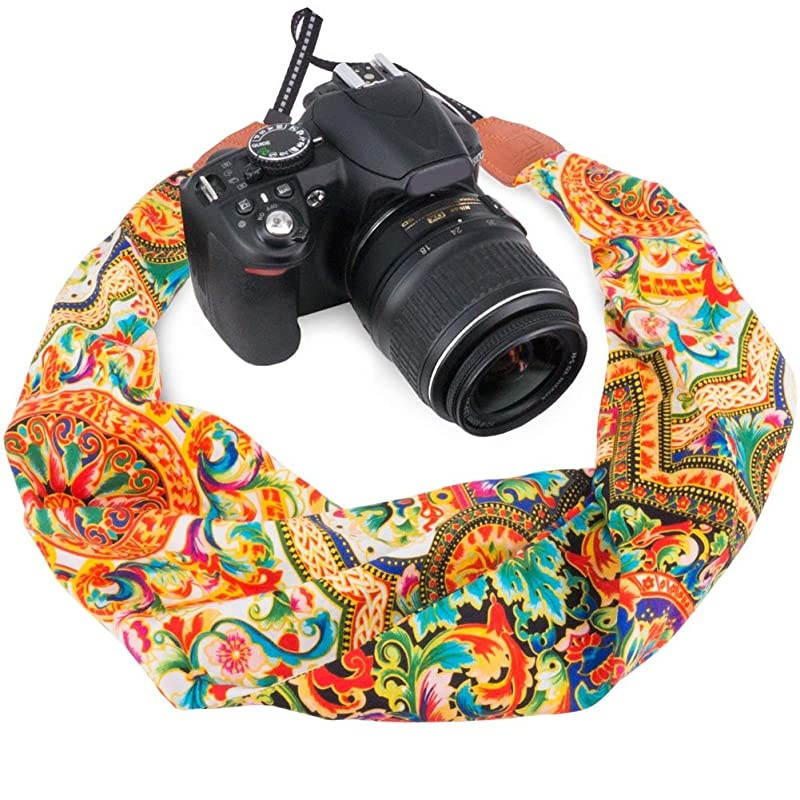 Soft Scarf Camera Neck Shoulder Strap Belt Compatible with All DSLRSLRDigital Camera DC Instant Camera Etc Pattern 02