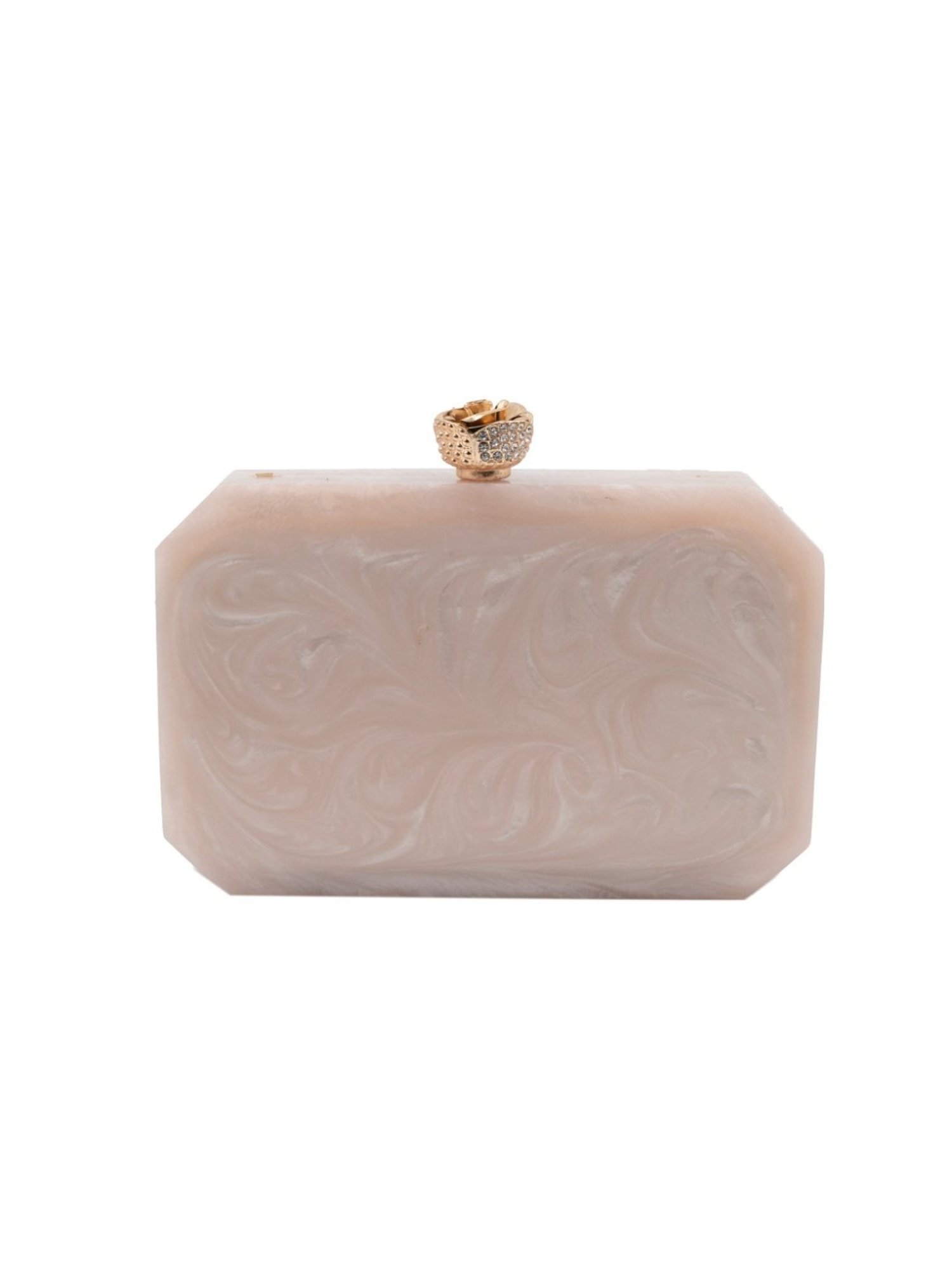 Sugarcrush Beige Luxury Studded Small Clutch