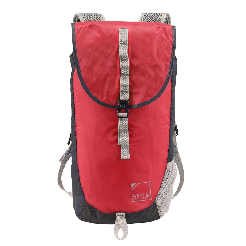 Lewis N. Clark RFID Protected 15" ElectroLight Day Backpack -  Red/Charcoal
